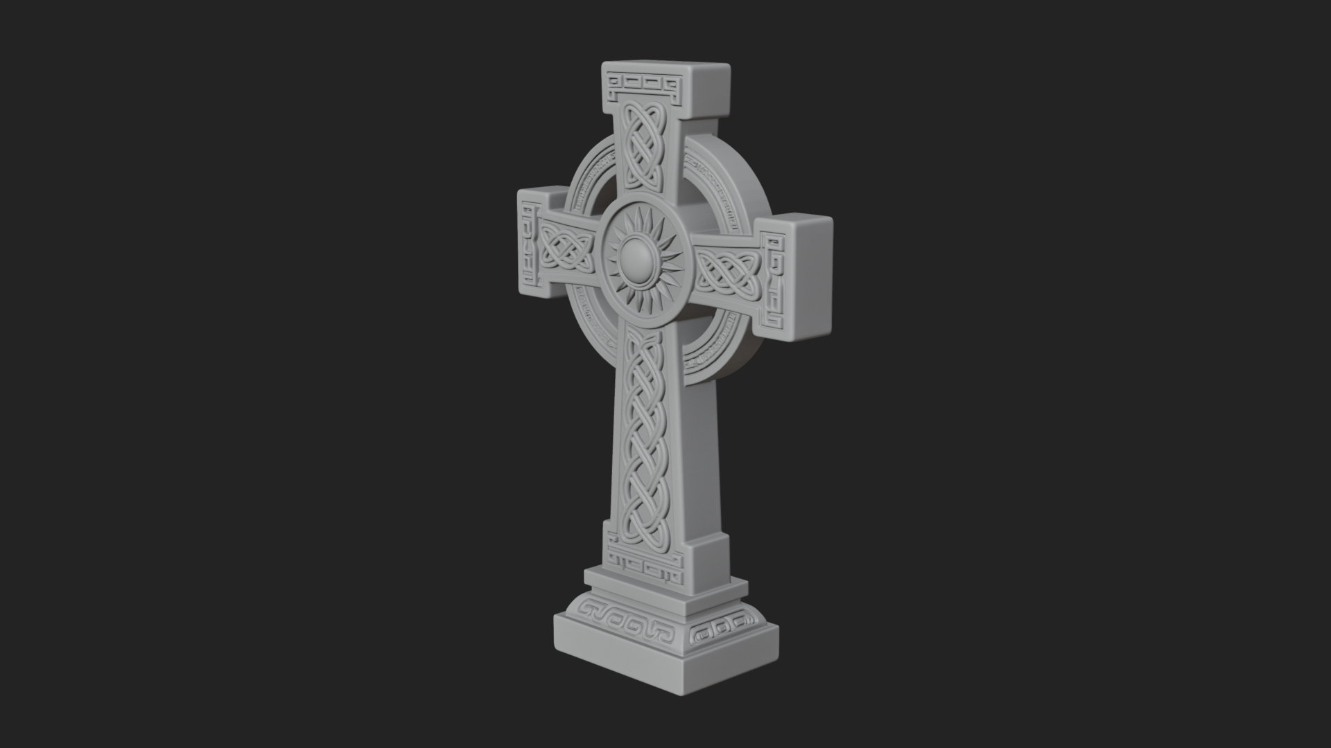Carved Relief Wall Cross Design 185 3D Print Model 3D Model