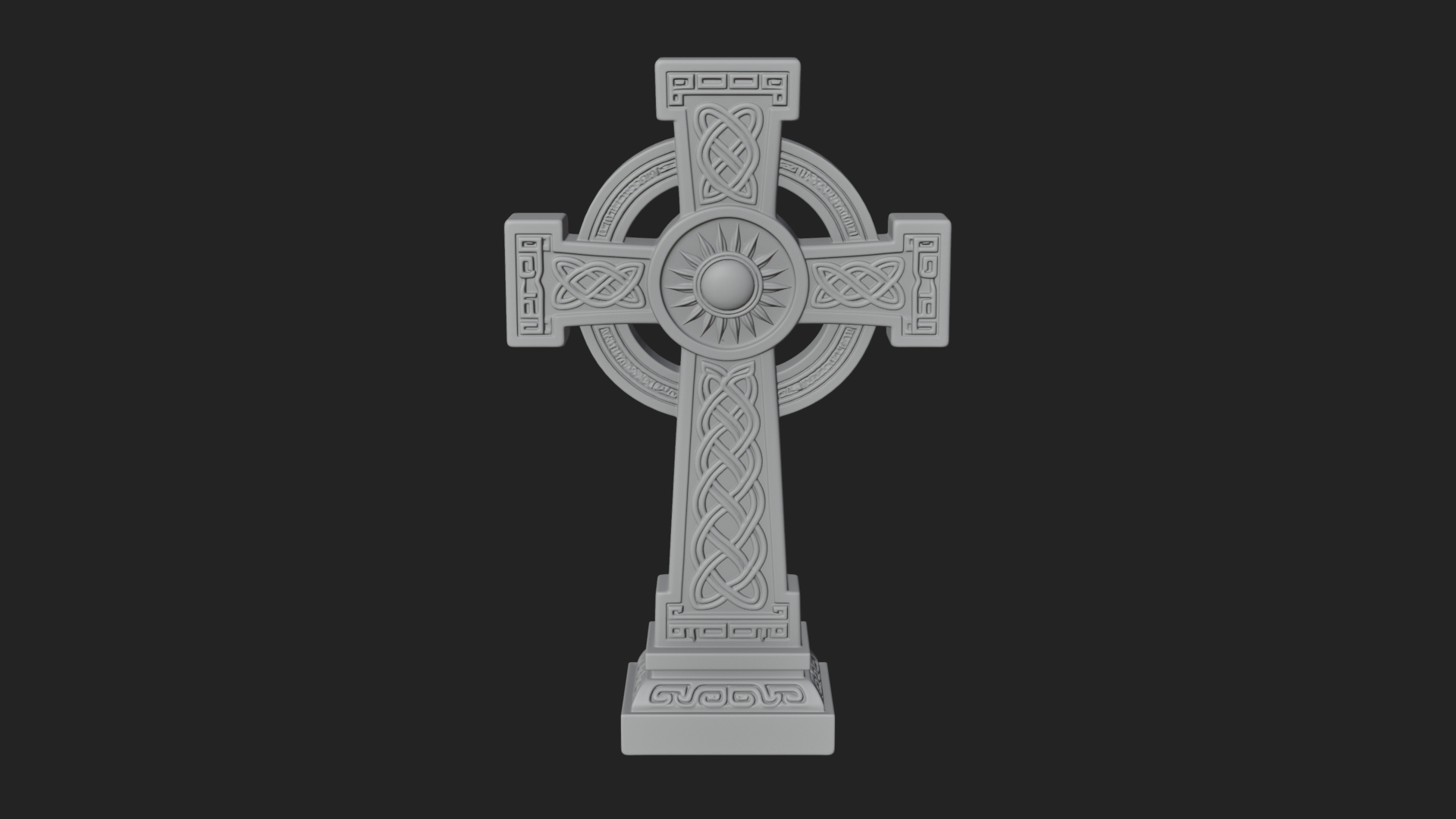 Carved Relief Wall Cross Design 185 3D Print Model 3D Model