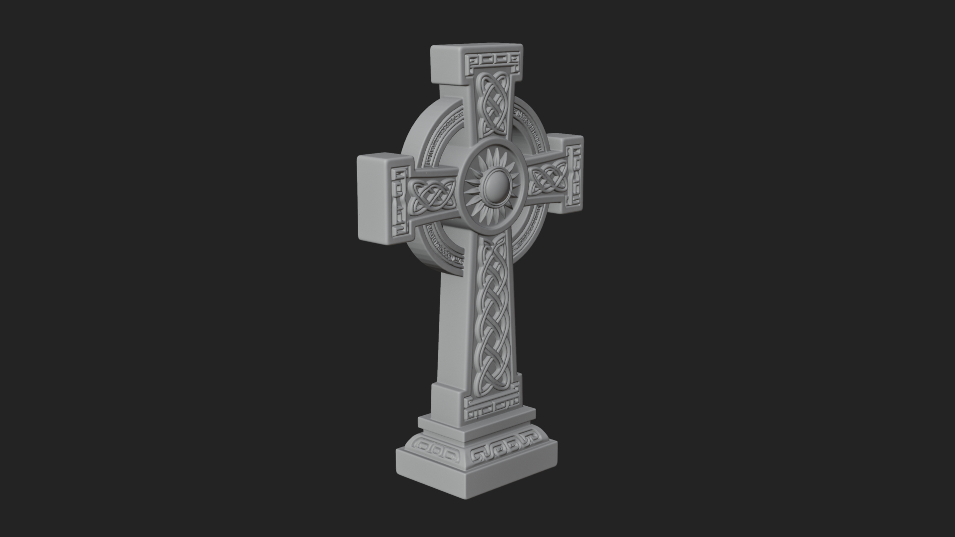 Carved Relief Wall Cross Design 185 3D Print Model 3D Model