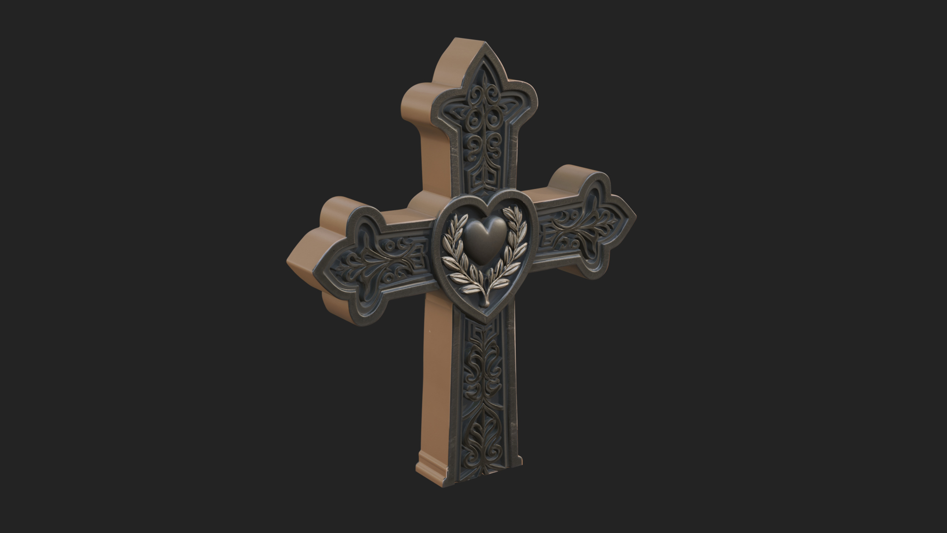 Carved Relief Wall Cross Design 186 3D Print Model 3D Model