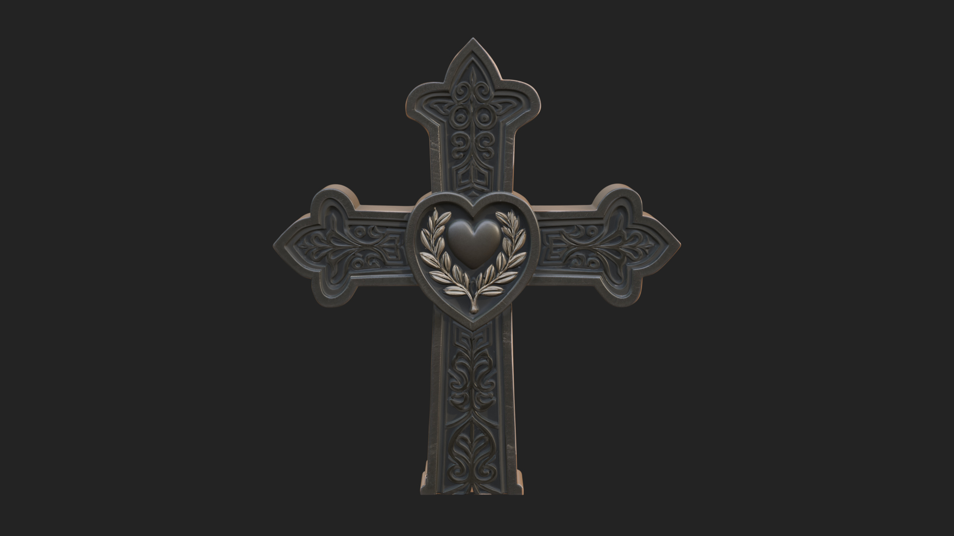Carved Relief Wall Cross Design 186 3D Print Model 3D Model