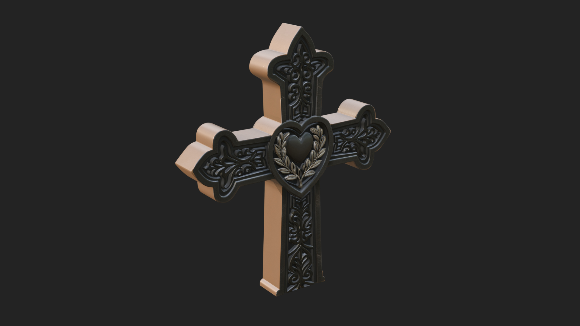 Carved Relief Wall Cross Design 186 3D Print Model 3D Model