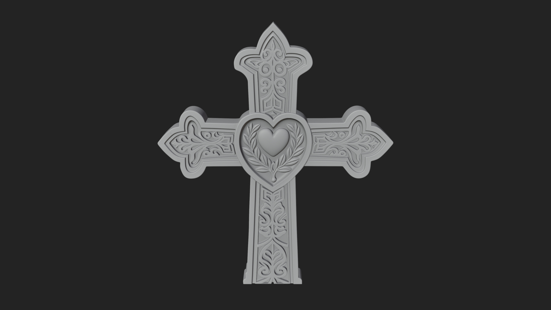 Carved Relief Wall Cross Design 186 3D Print Model 3D Model