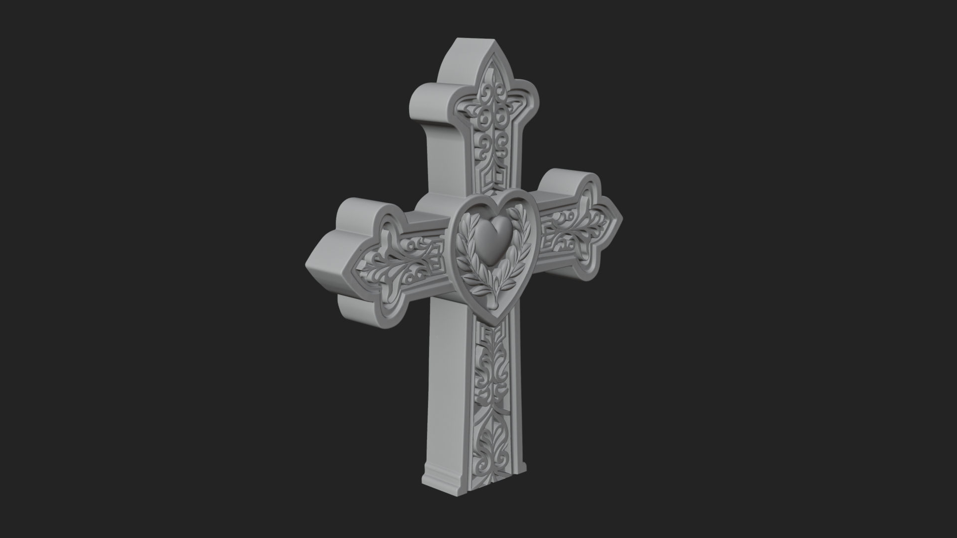 Carved Relief Wall Cross Design 186 3D Print Model 3D Model
