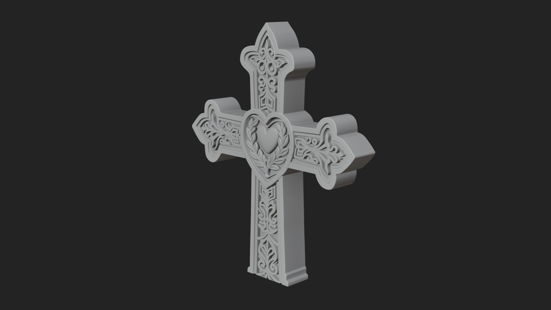 Carved Relief Wall Cross Design 186 3D Print Model 3D Model