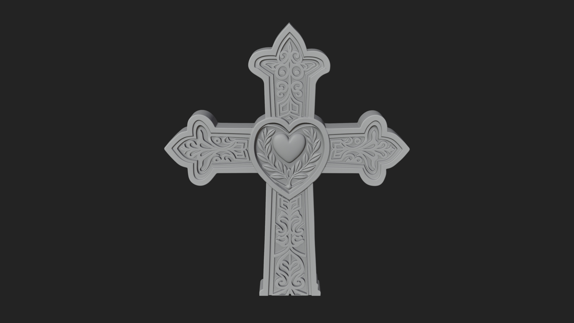 Carved Relief Wall Cross Design 186 3D Print Model 3D Model