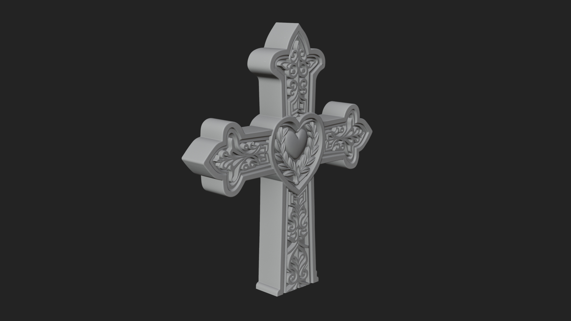 Carved Relief Wall Cross Design 186 3D Print Model 3D Model