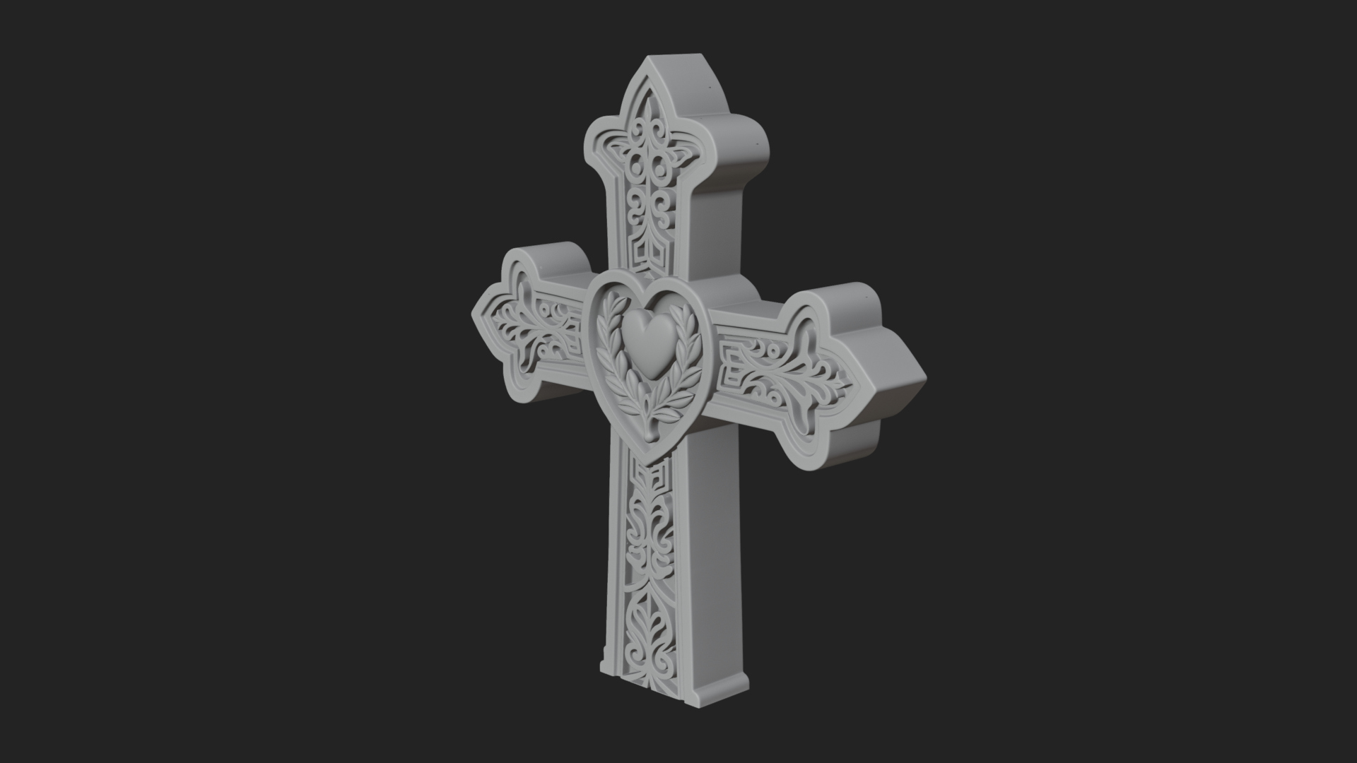 Carved Relief Wall Cross Design 186 3D Print Model 3D Model