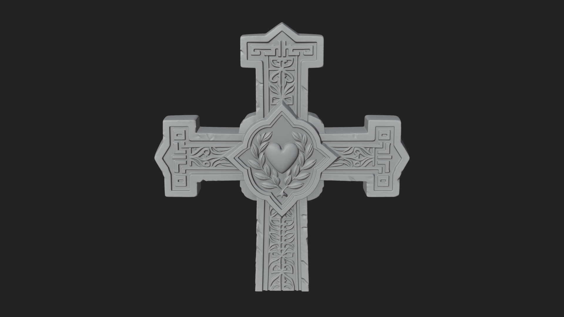 Carved Relief Wall Cross Design 187 3D Print Model 3D Model