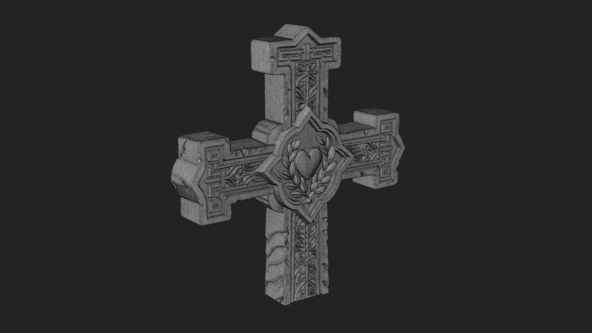 Carved Relief Wall Cross Design 187 3D Print Model 3D Model