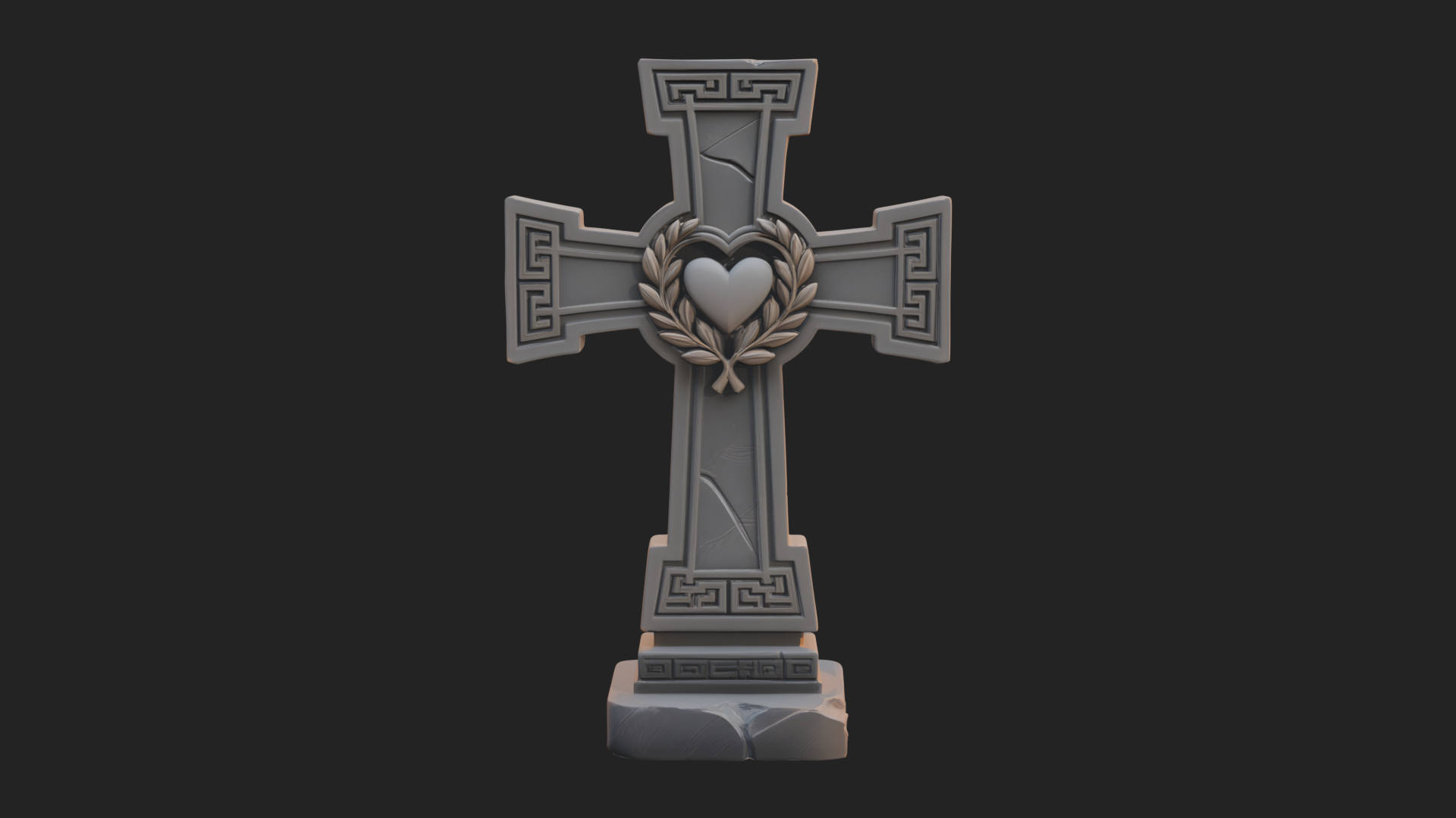 Carved Relief Wall Cross Design 188 3D Print Model 3D Model
