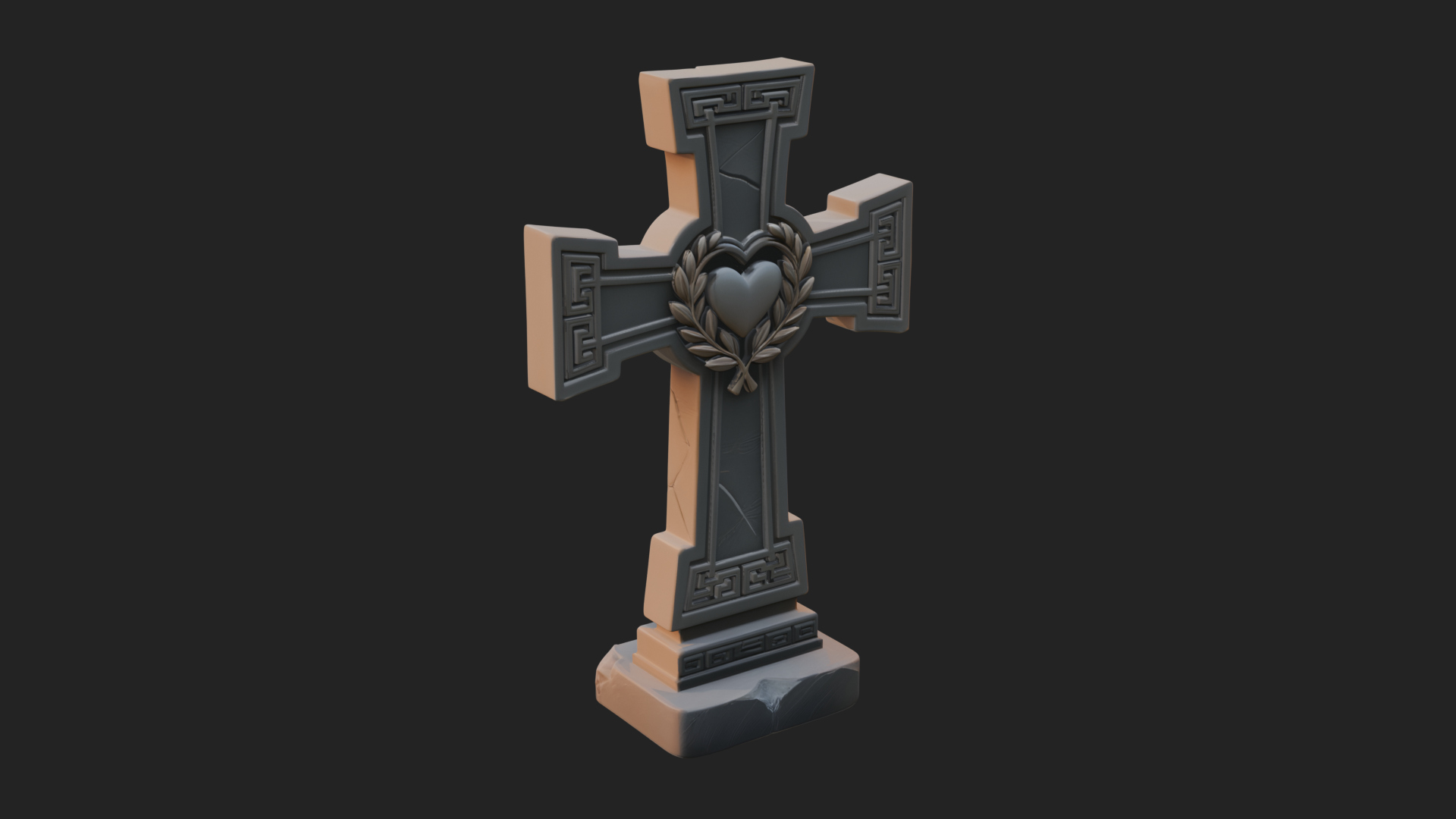 Carved Relief Wall Cross Design 188 3D Print Model 3D Model