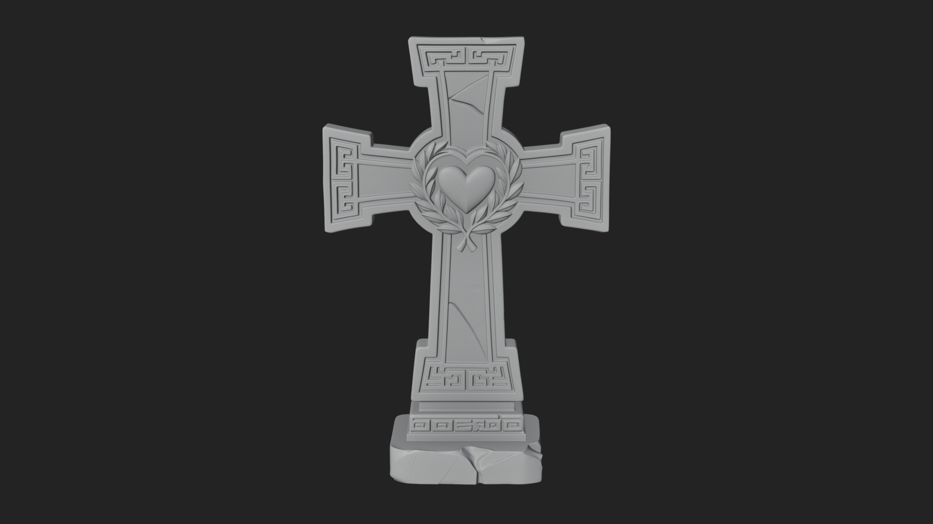 Carved Relief Wall Cross Design 188 3D Print Model 3D Model