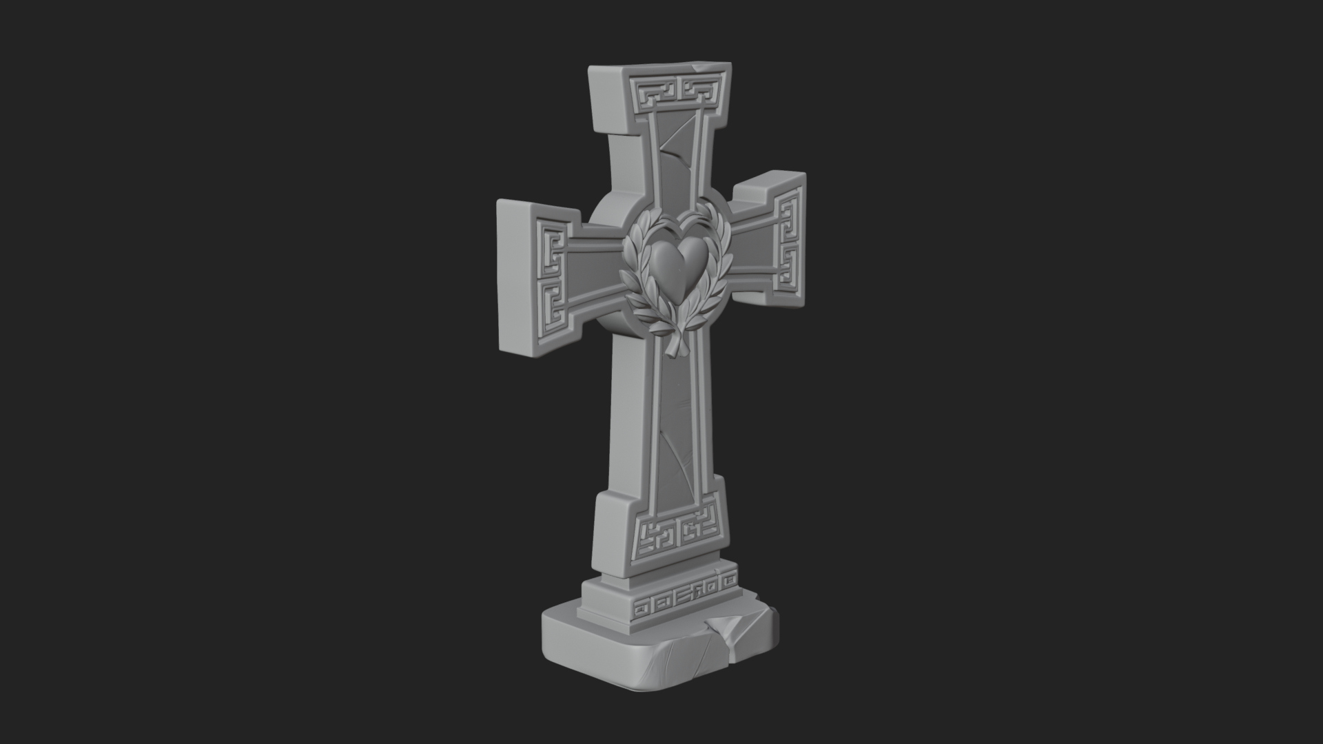 Carved Relief Wall Cross Design 188 3D Print Model 3D Model
