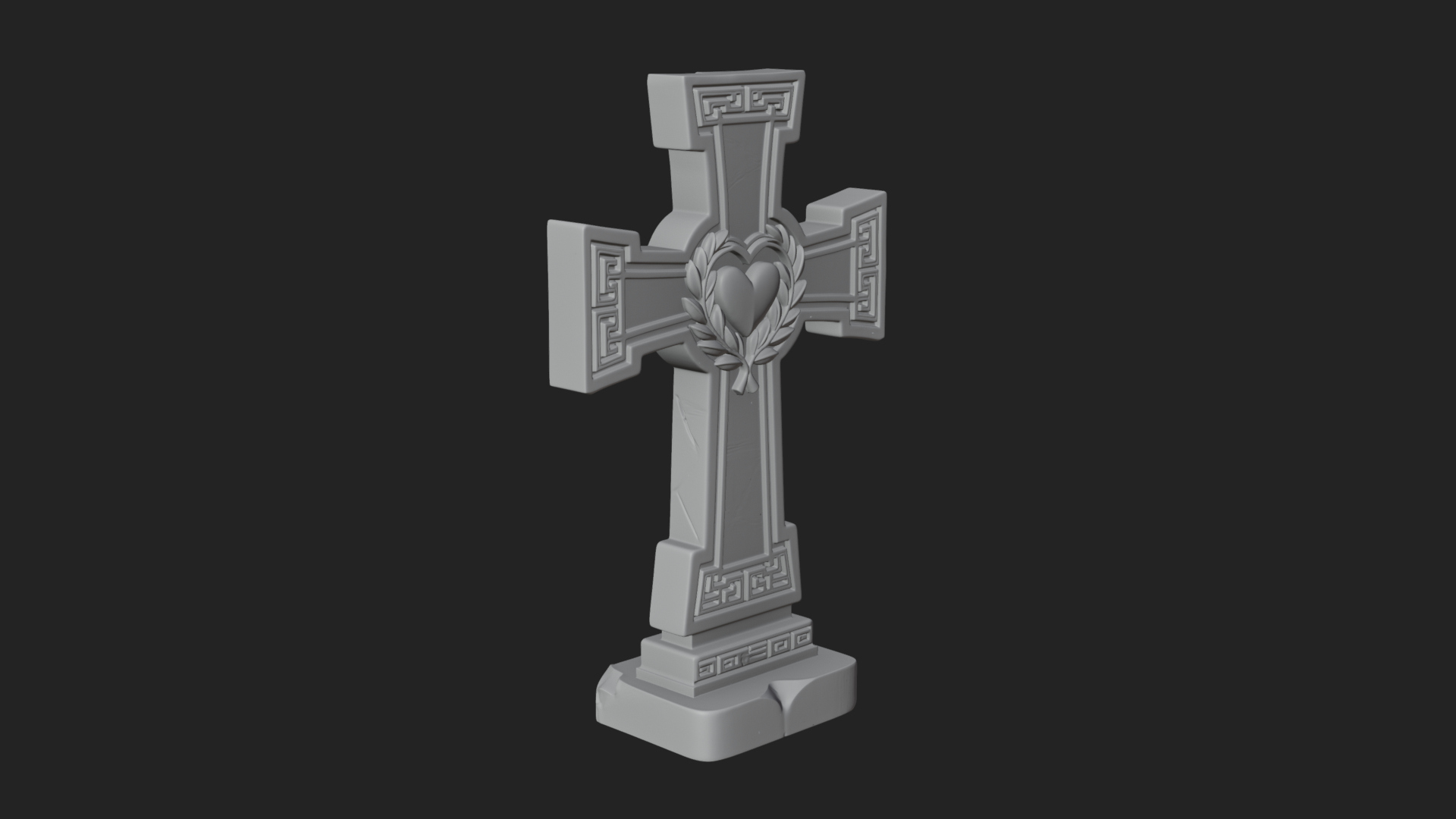 Carved Relief Wall Cross Design 188 3D Print Model 3D Model