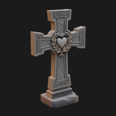 Carved Relief Wall Cross Design 188 3D Print Model