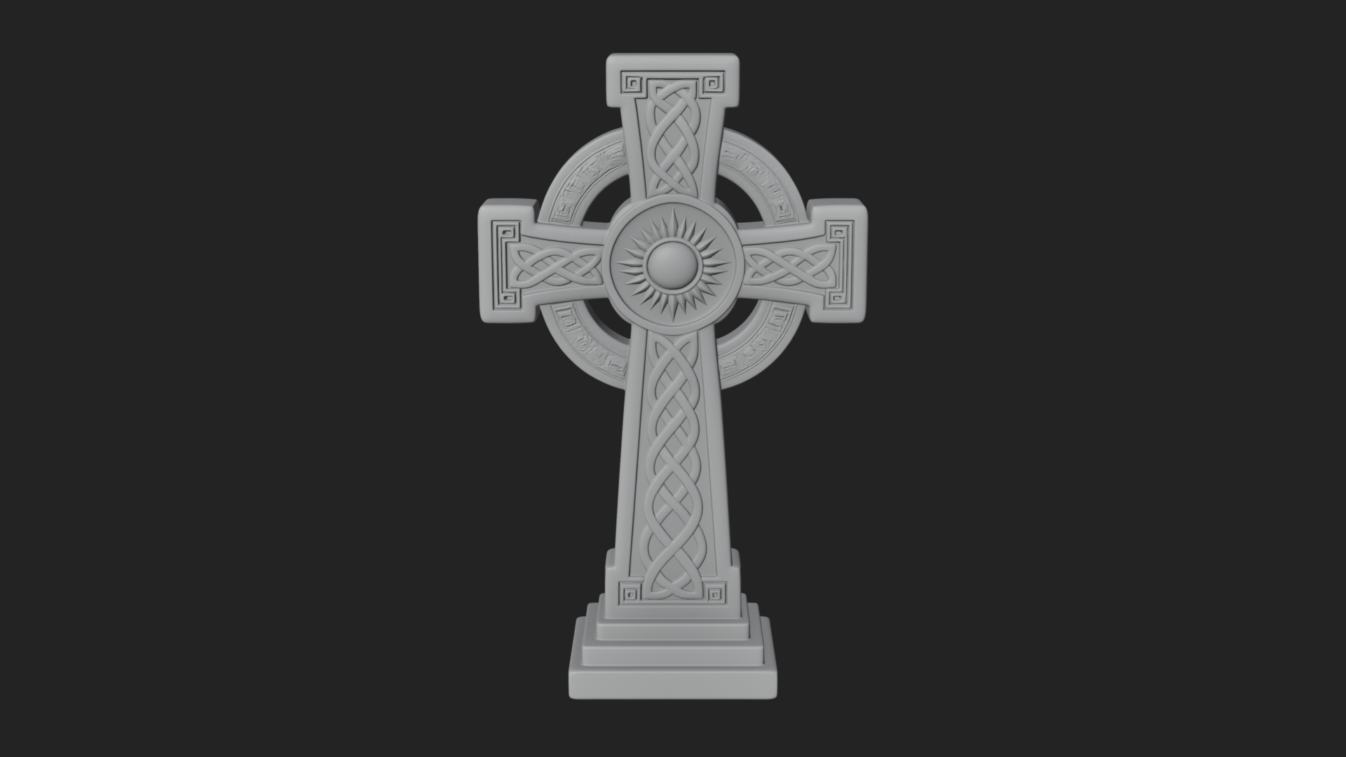 Carved Relief Wall Cross Design 189 3D Print Model 3D Model