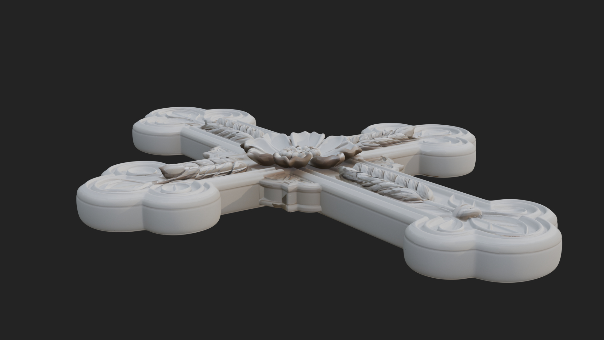 Carved Relief Wall Cross Design 19 3D Print Model 3D Model