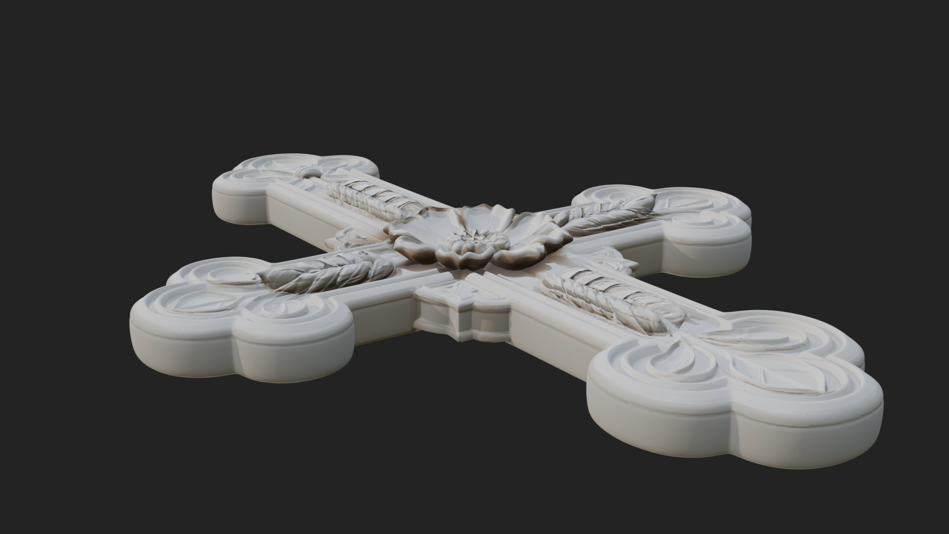 Carved Relief Wall Cross Design 19 3D Print Model 3D Model