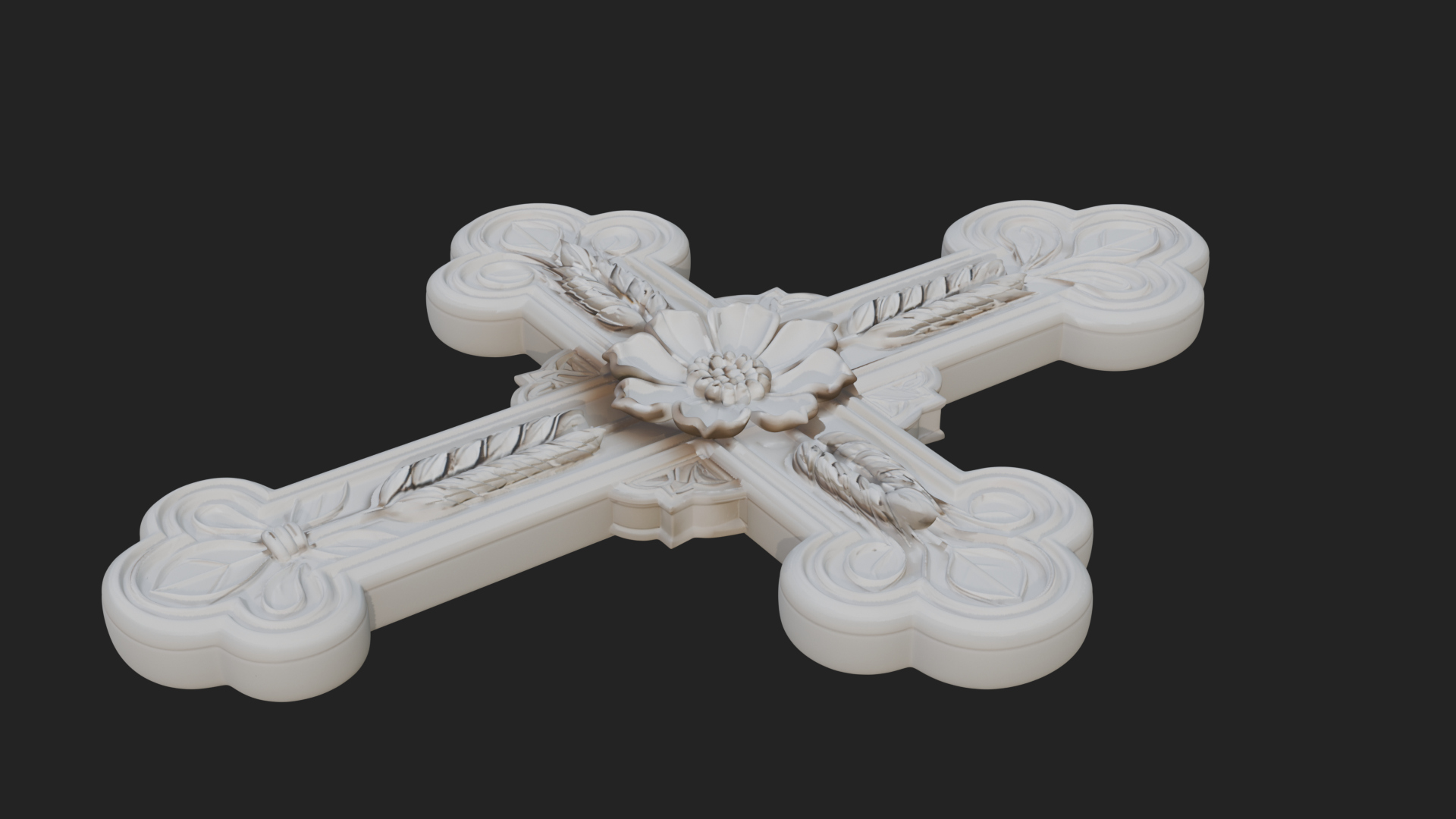 Carved Relief Wall Cross Design 19 3D Print Model 3D Model
