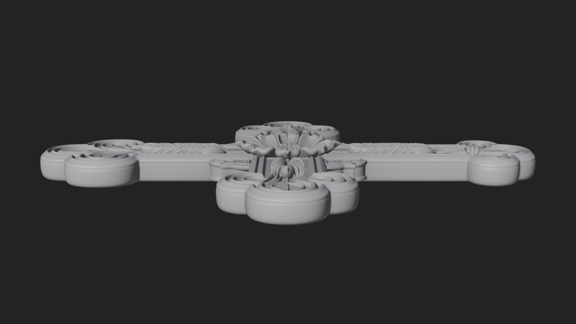 Carved Relief Wall Cross Design 19 3D Print Model 3D Model