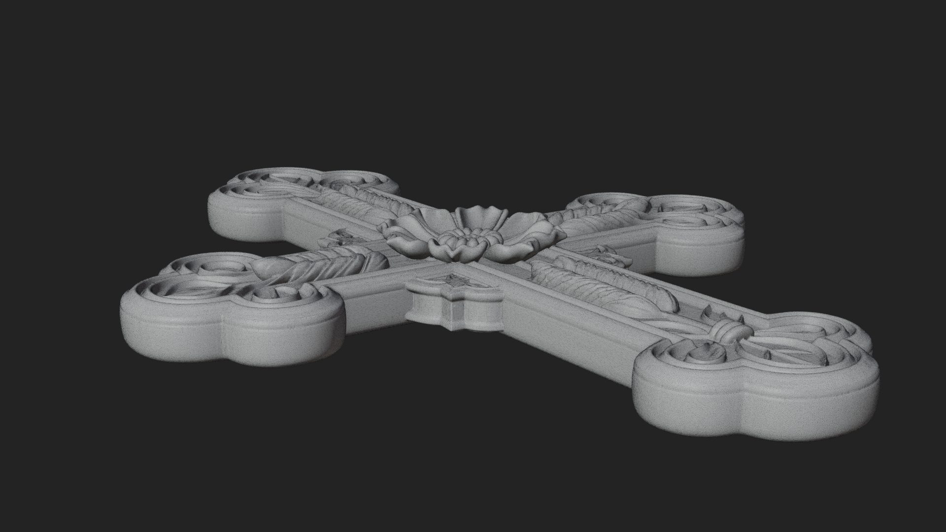 Carved Relief Wall Cross Design 19 3D Print Model 3D Model