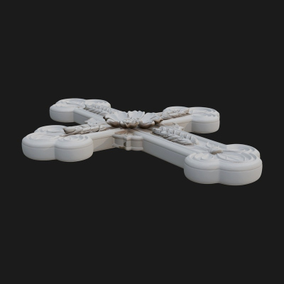 Carved Relief Wall Cross Design 19 3D Print Model