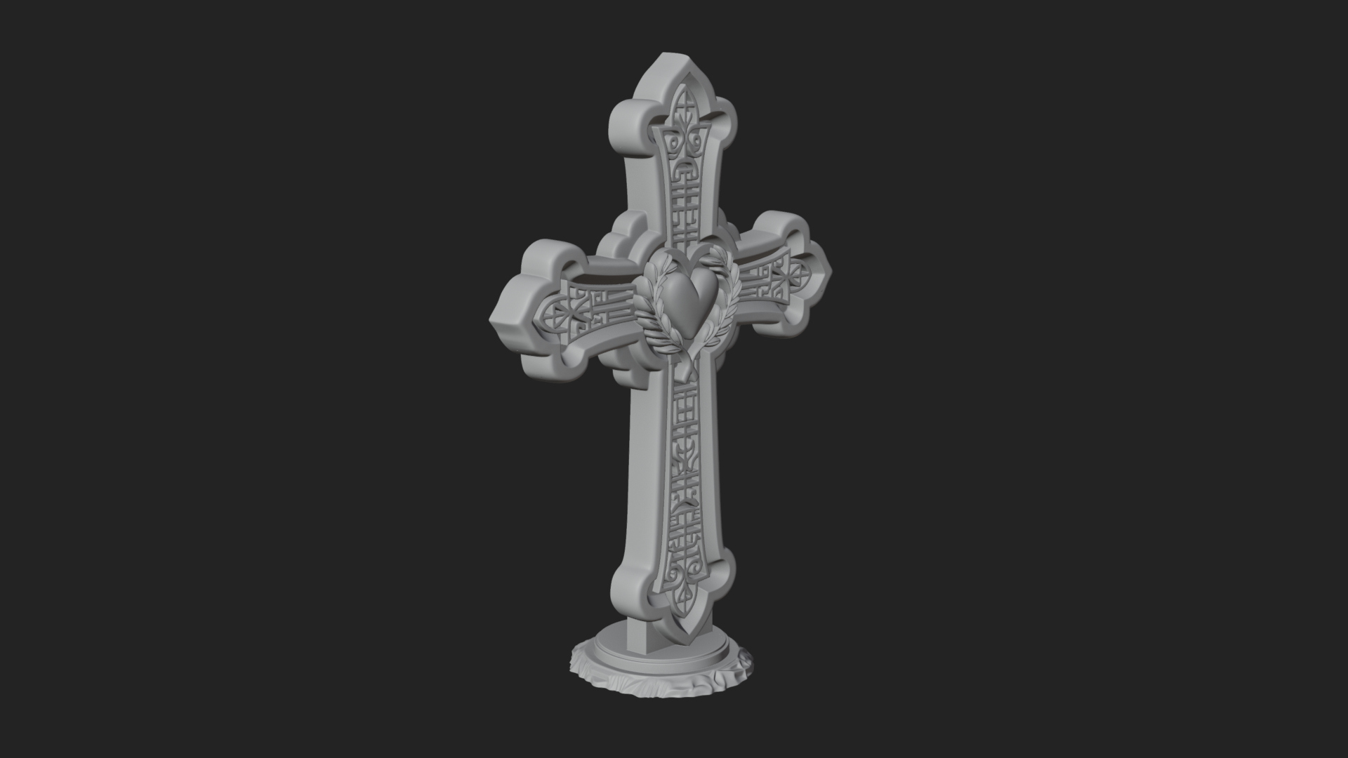Carved Relief Wall Cross Design 190 3D Print Model 3D Model
