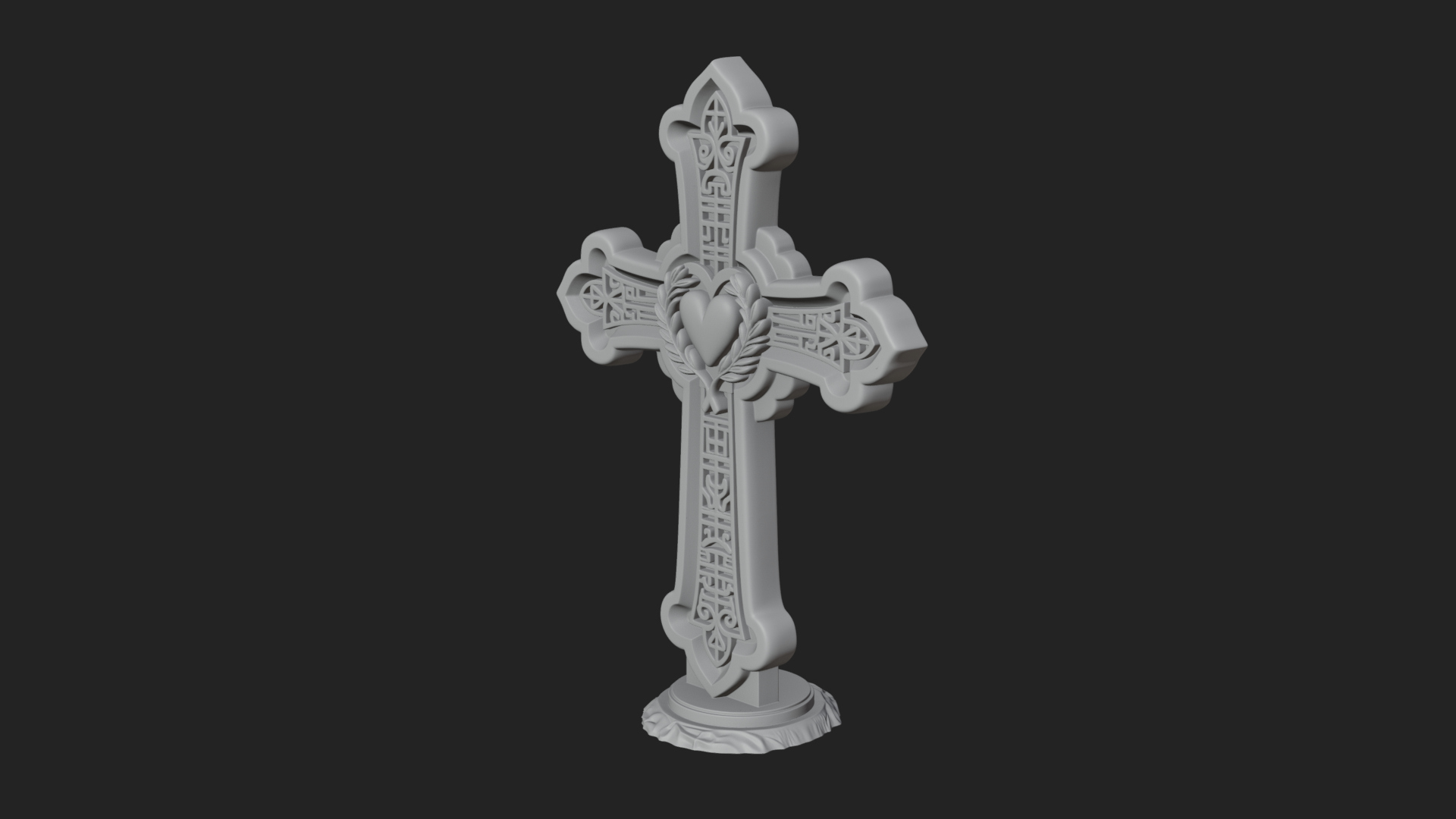 Carved Relief Wall Cross Design 190 3D Print Model 3D Model