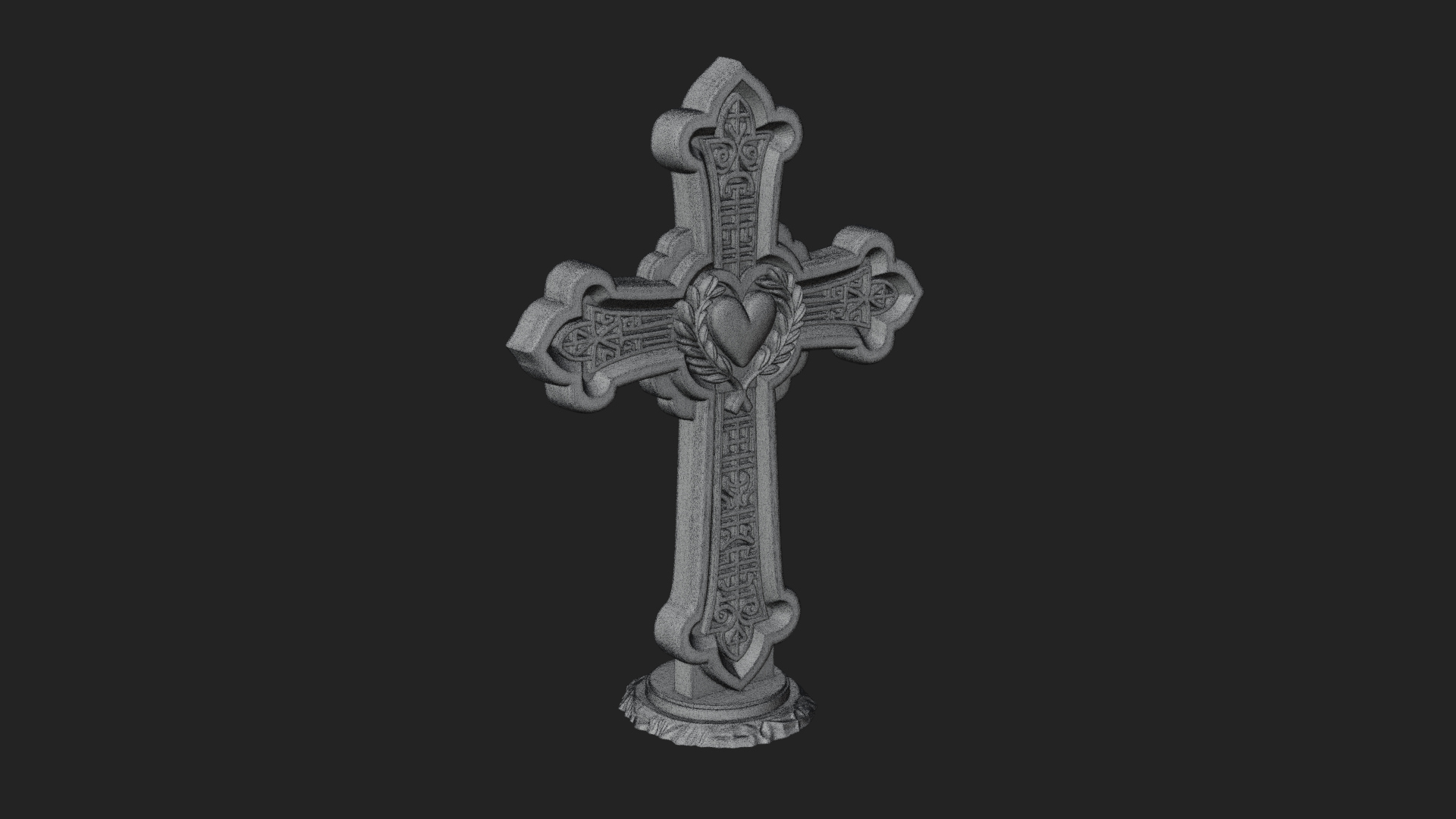 Carved Relief Wall Cross Design 190 3D Print Model 3D Model