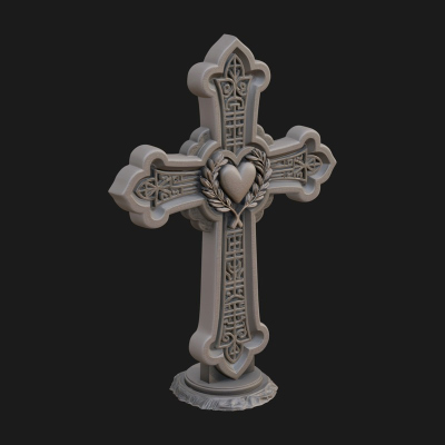 Carved Relief Wall Cross Design 190 3D Print Model