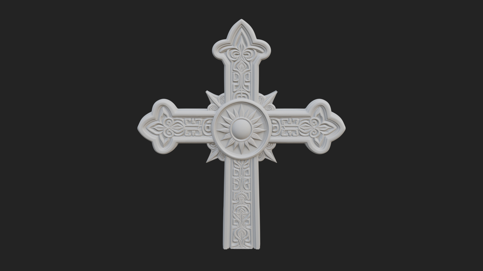 Carved Relief Wall Cross Design 191 3D Print Model 3D Model