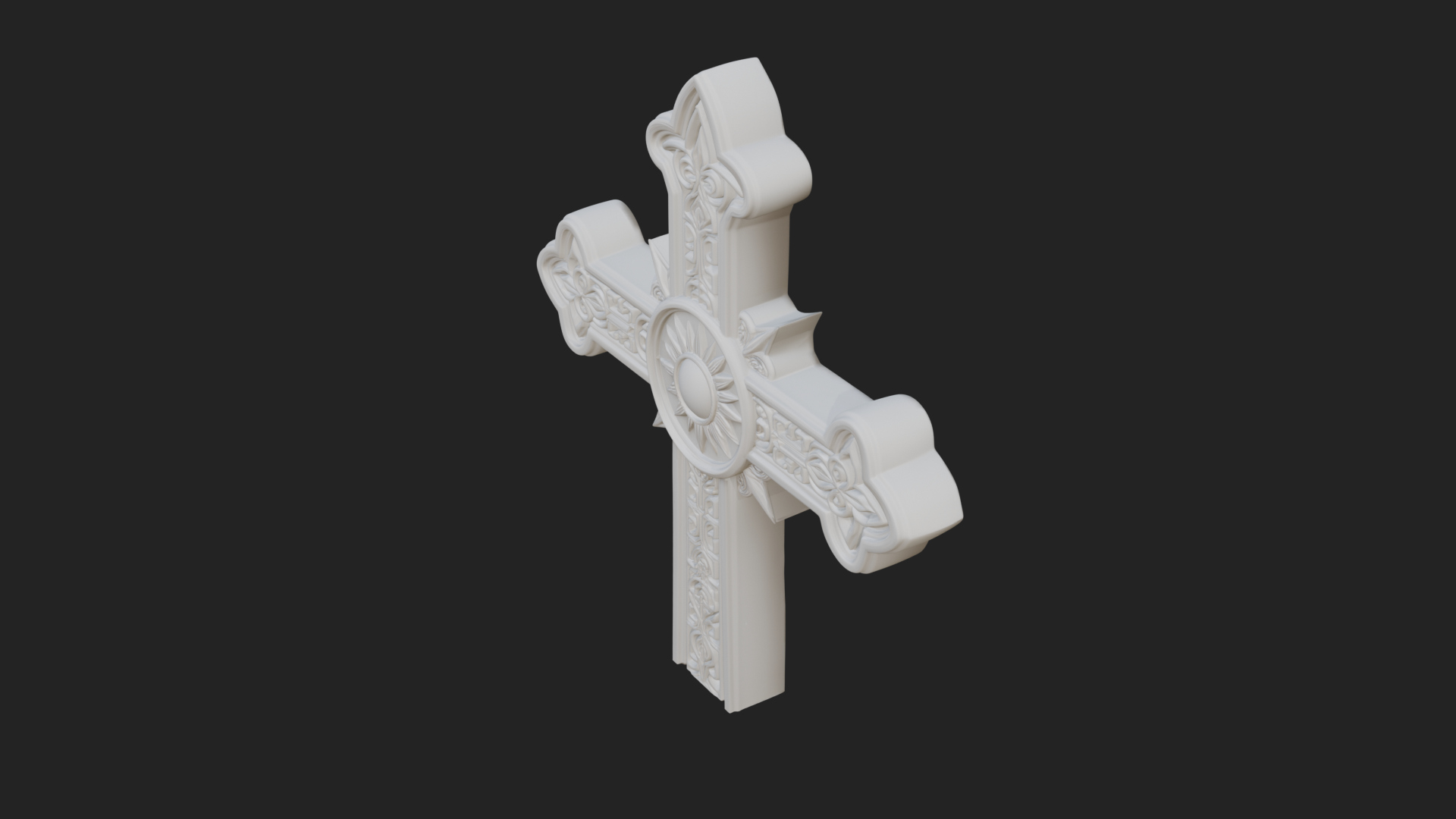 Carved Relief Wall Cross Design 191 3D Print Model 3D Model