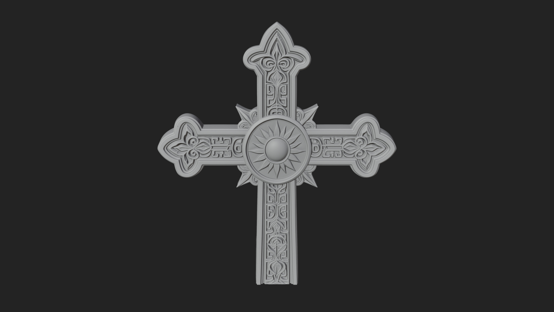 Carved Relief Wall Cross Design 191 3D Print Model 3D Model