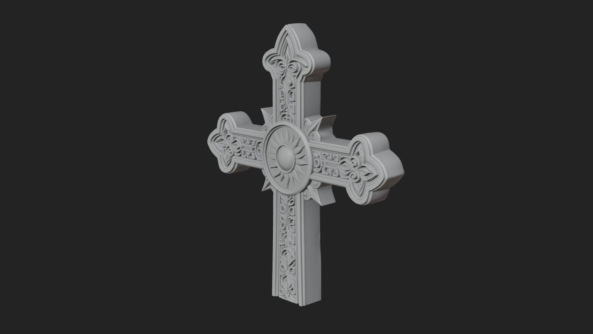 Carved Relief Wall Cross Design 191 3D Print Model 3D Model