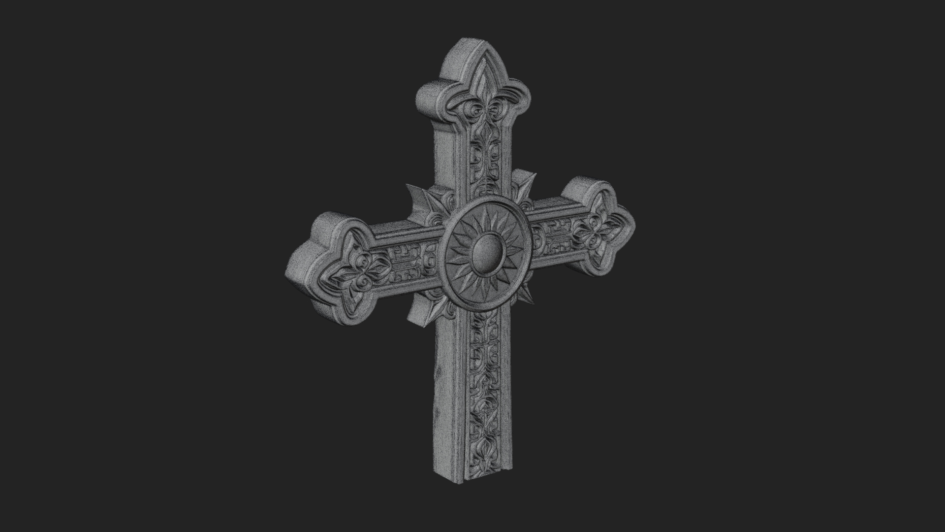 Carved Relief Wall Cross Design 191 3D Print Model 3D Model