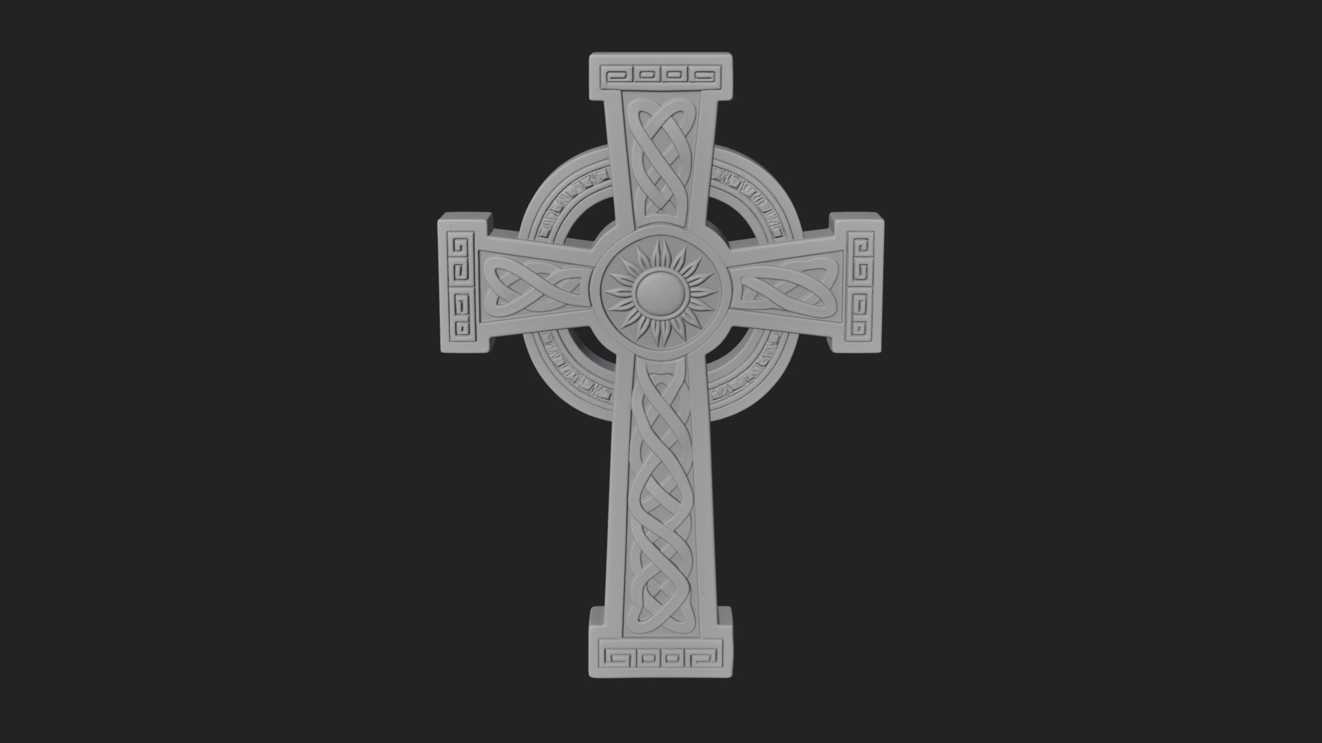 Carved Relief Wall Cross Design 192 3D Print Model 3D Model
