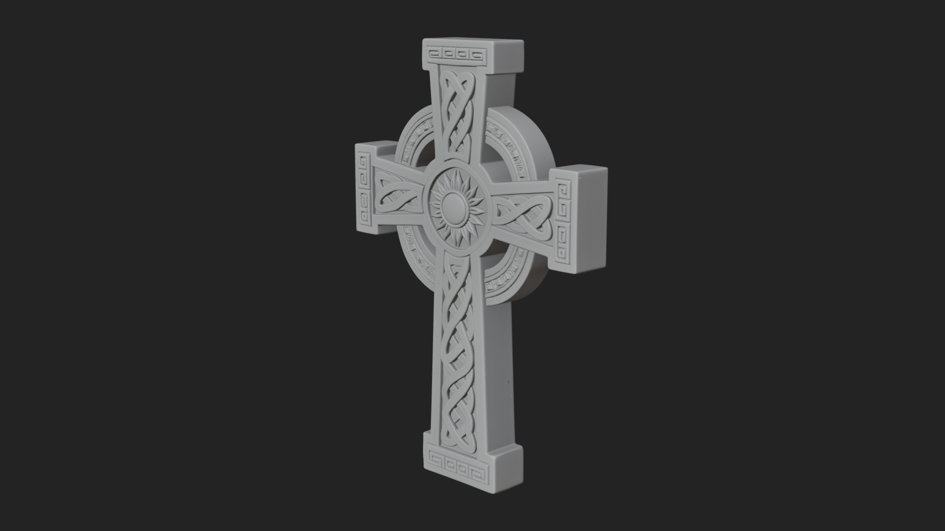 Carved Relief Wall Cross Design 192 3D Print Model 3D Model