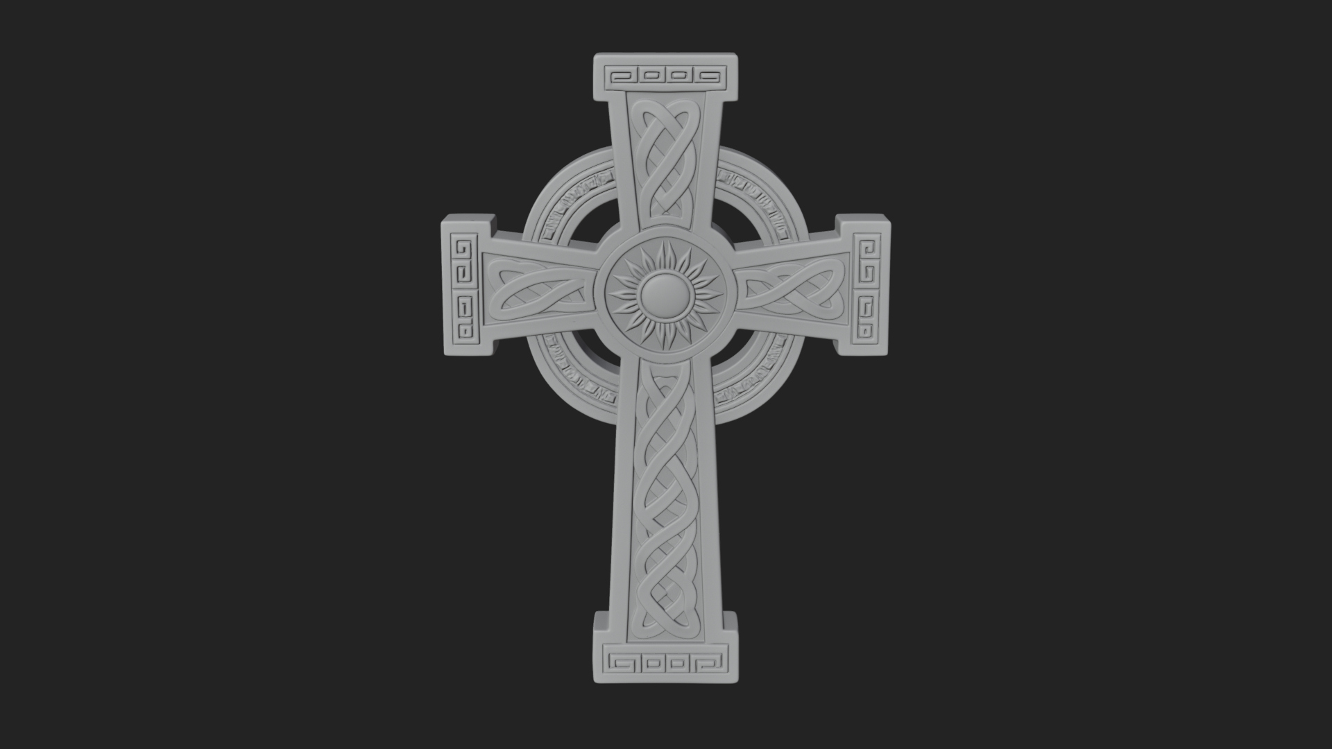Carved Relief Wall Cross Design 192 3D Print Model 3D Model