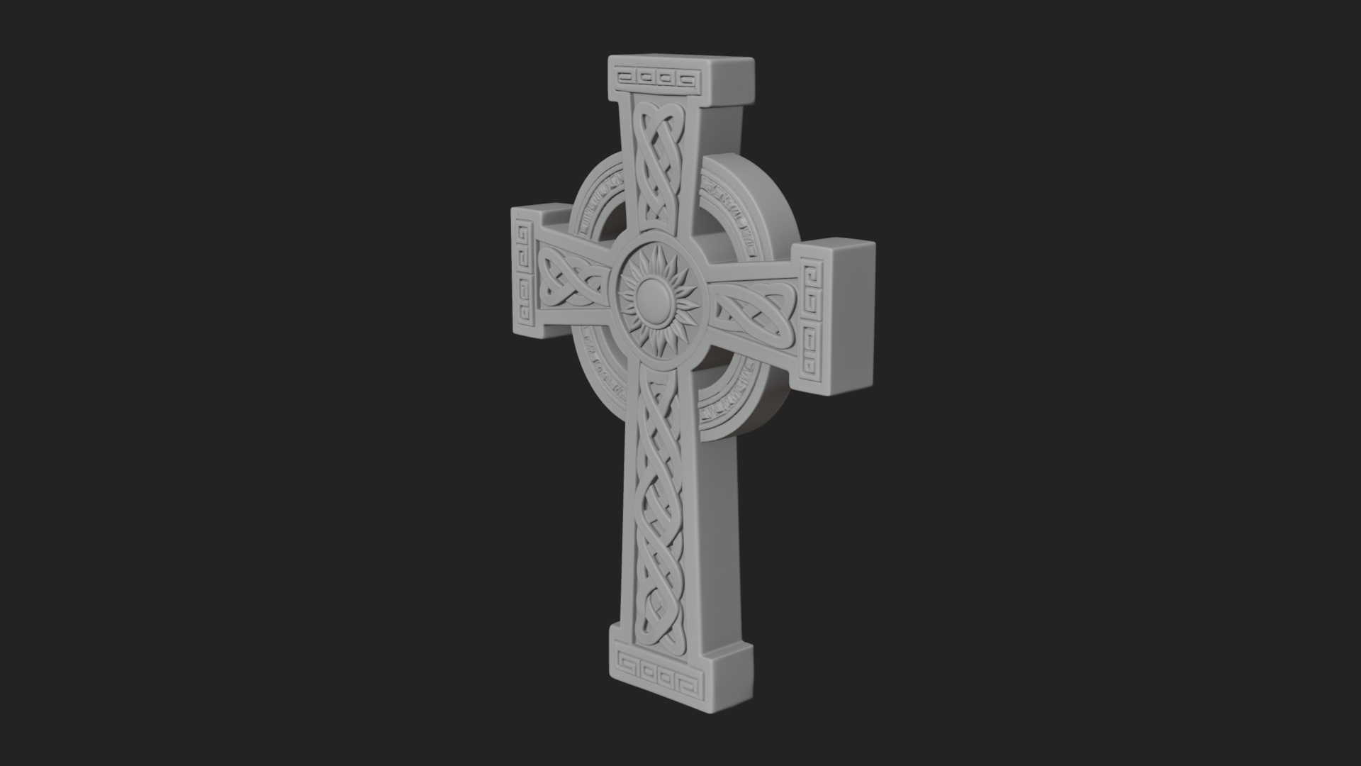 Carved Relief Wall Cross Design 192 3D Print Model 3D Model
