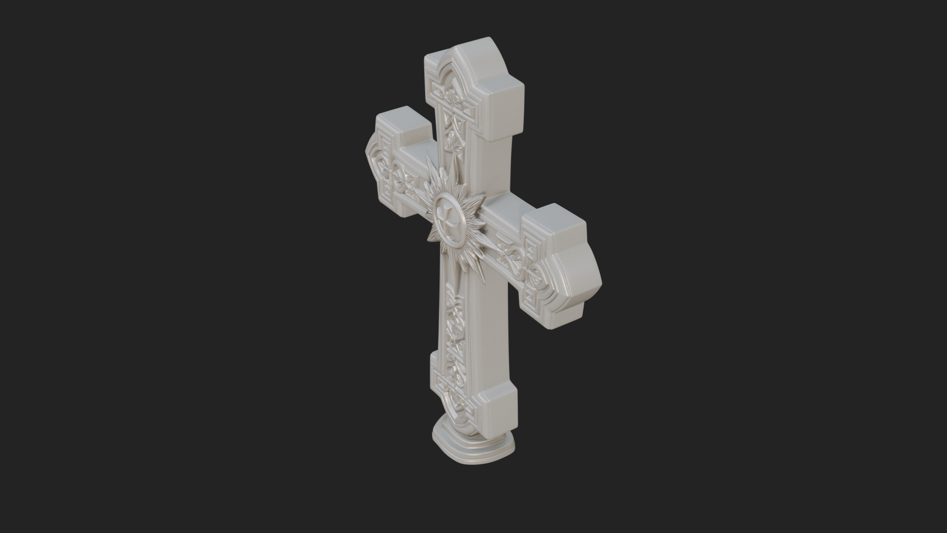 Carved Relief Wall Cross Design 194 3D Print Model 3D Model