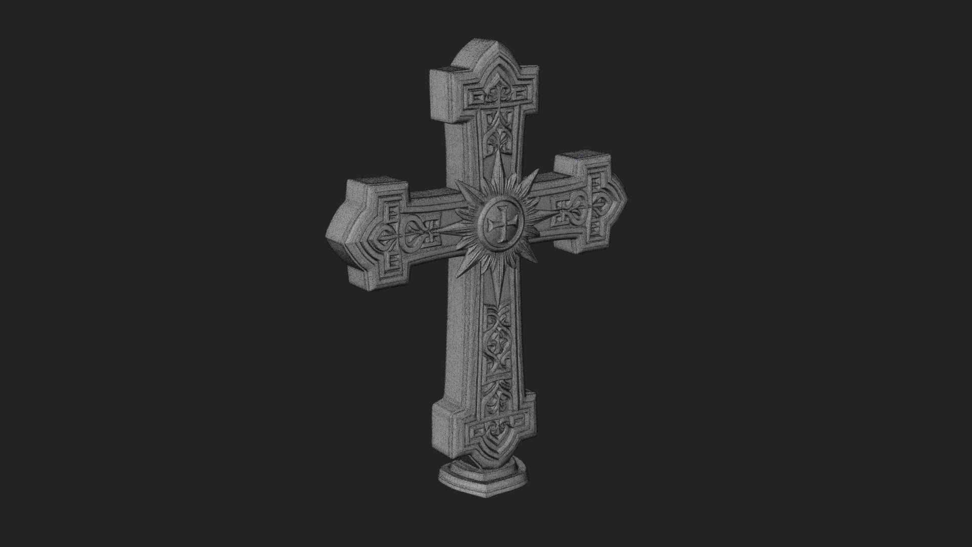 Carved Relief Wall Cross Design 194 3D Print Model 3D Model