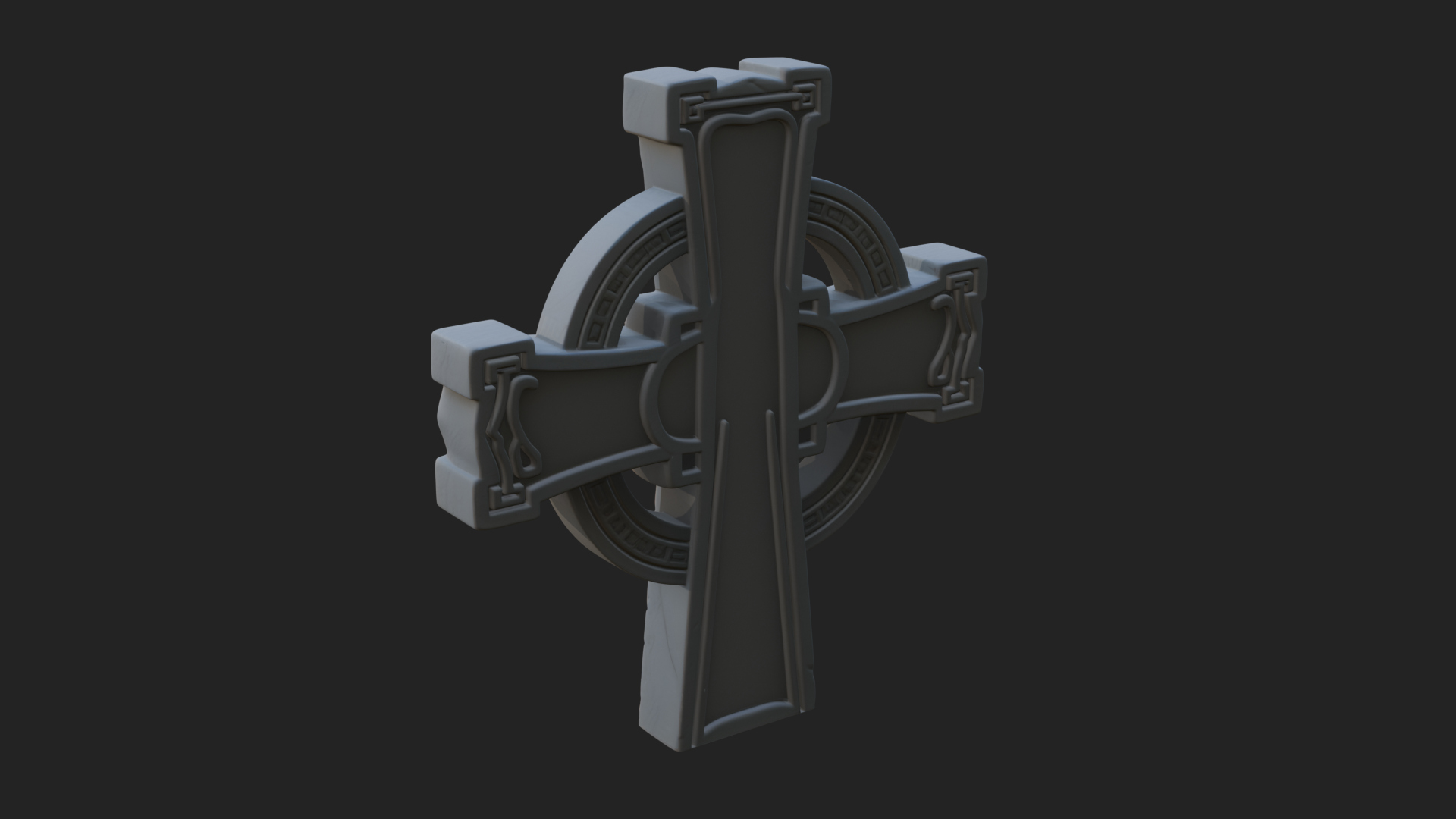 Carved Relief Wall Cross Design 195 3D Print Model 3D Model