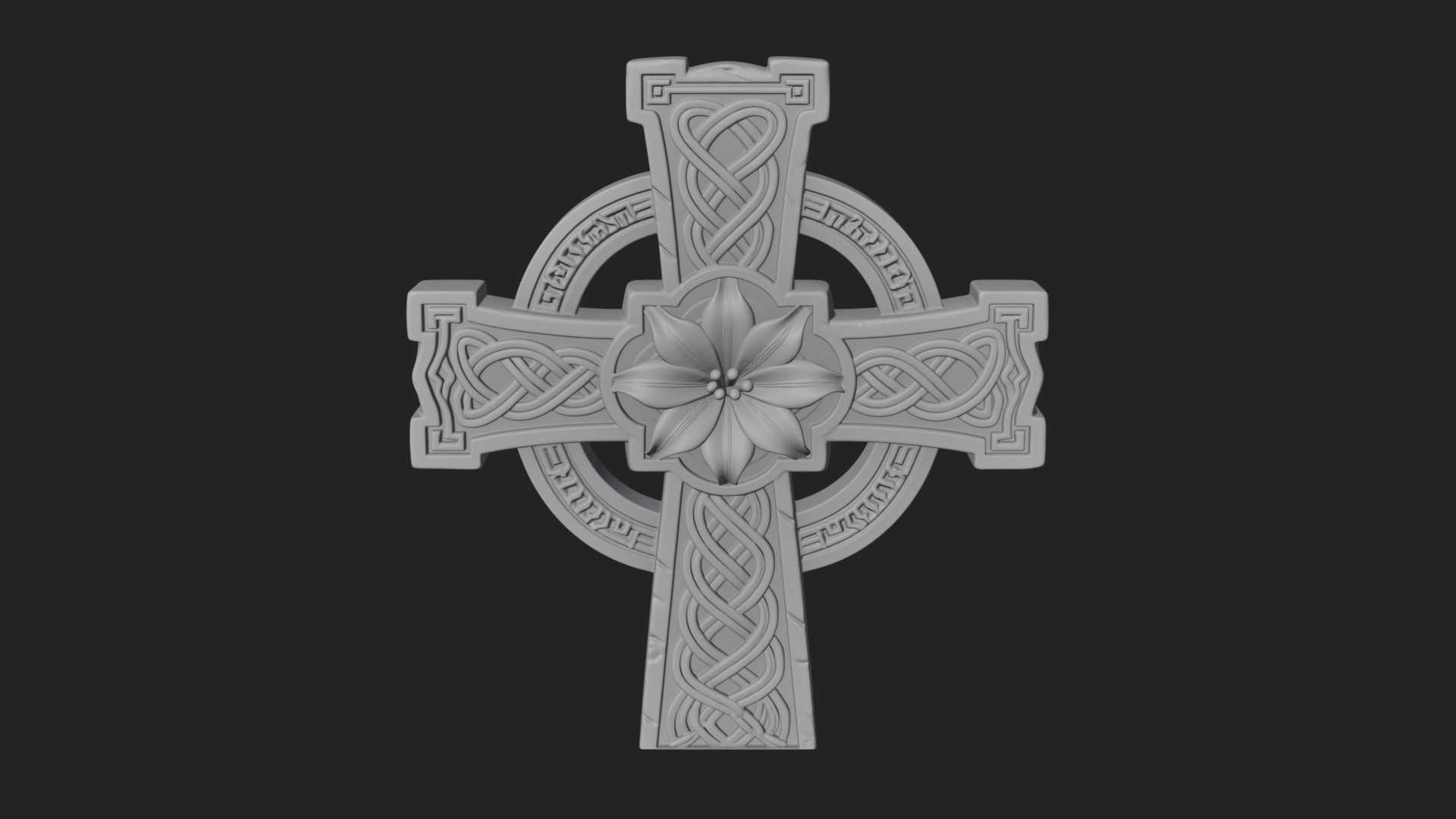Carved Relief Wall Cross Design 195 3D Print Model 3D Model