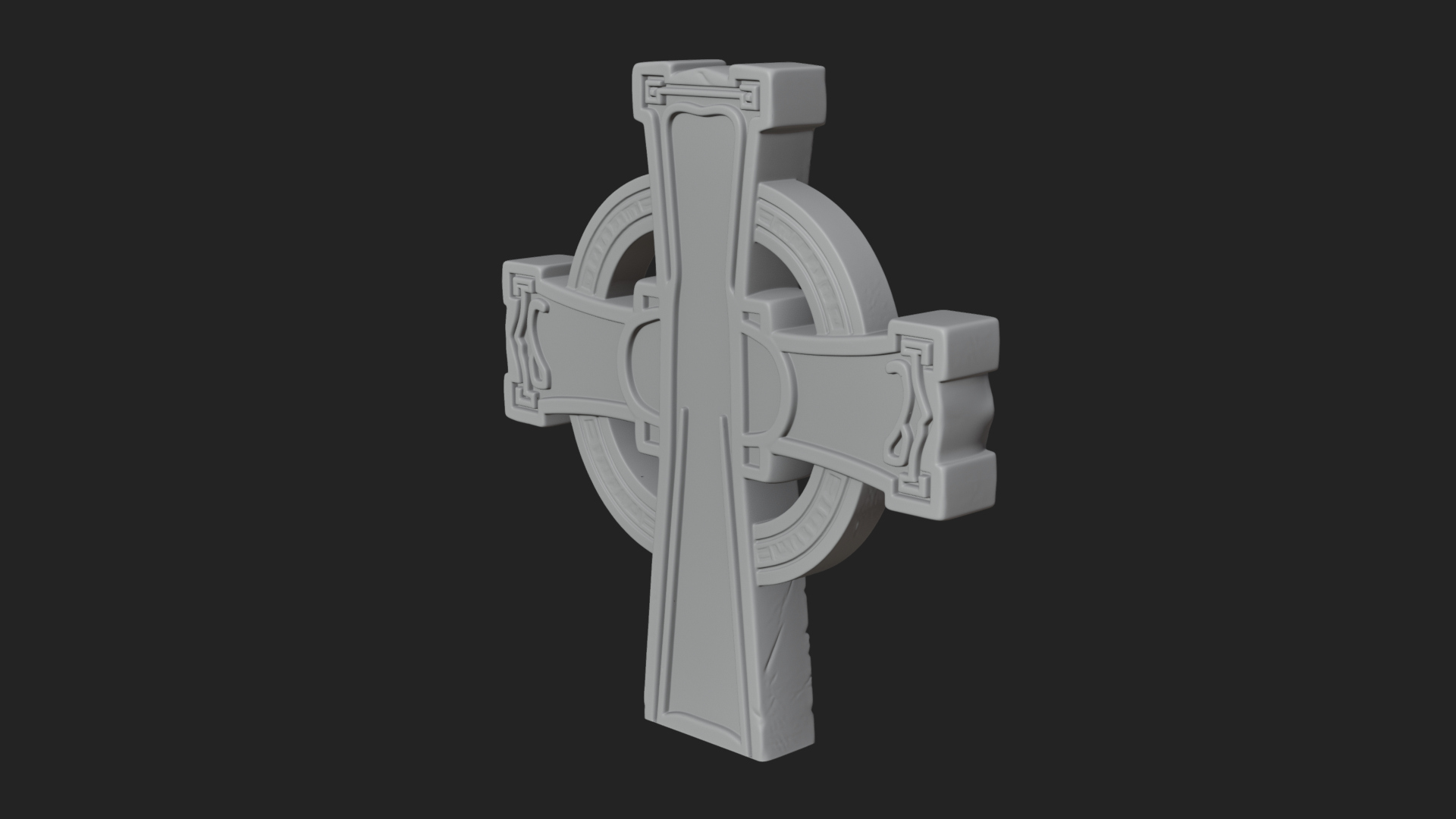 Carved Relief Wall Cross Design 195 3D Print Model 3D Model
