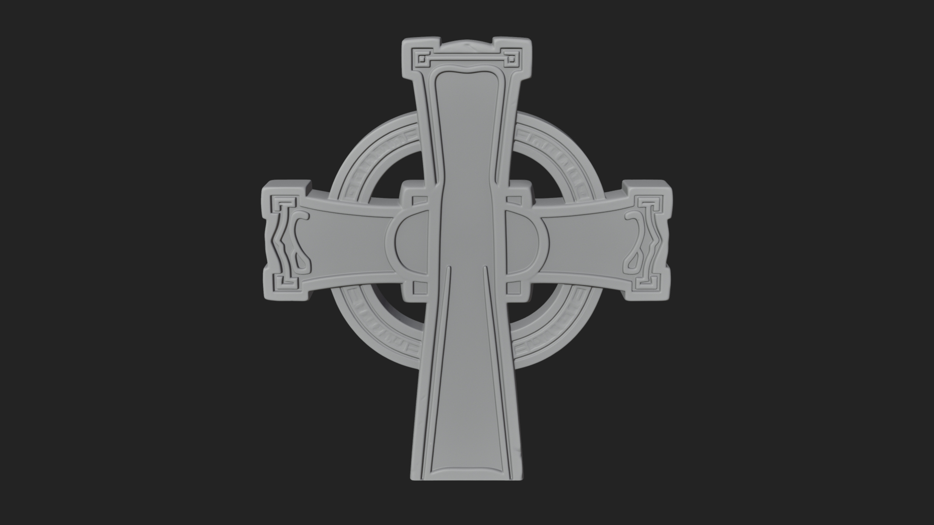 Carved Relief Wall Cross Design 195 3D Print Model 3D Model
