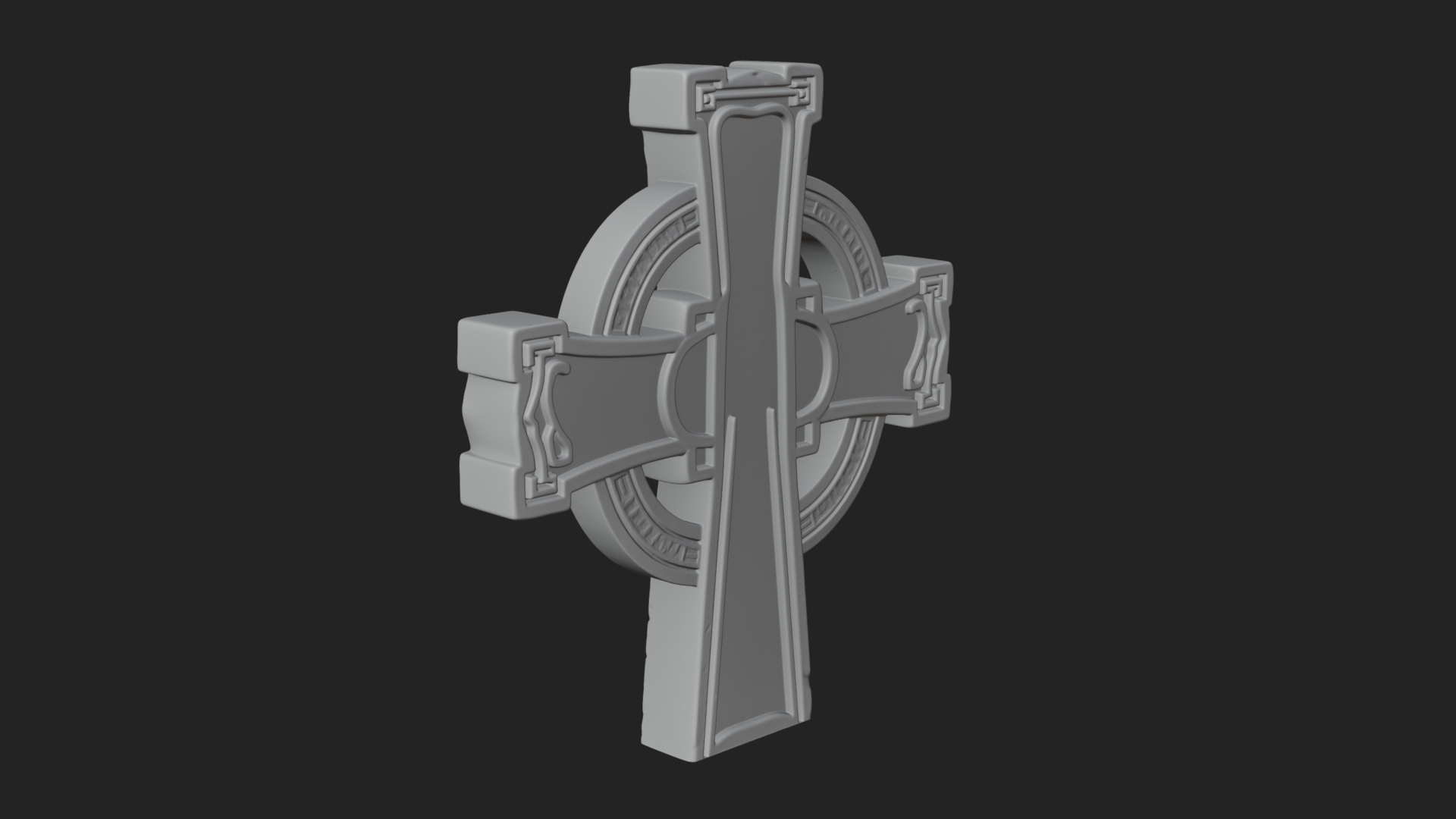 Carved Relief Wall Cross Design 195 3D Print Model 3D Model