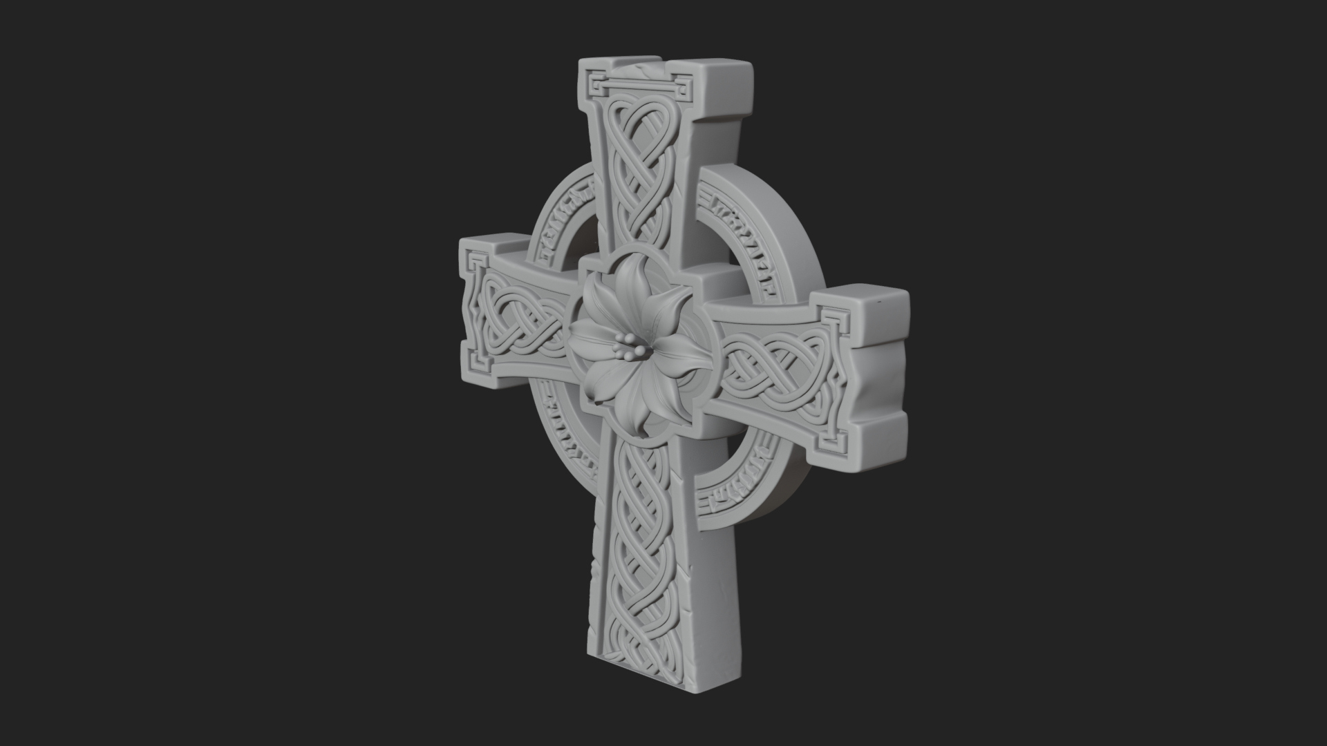 Carved Relief Wall Cross Design 195 3D Print Model 3D Model