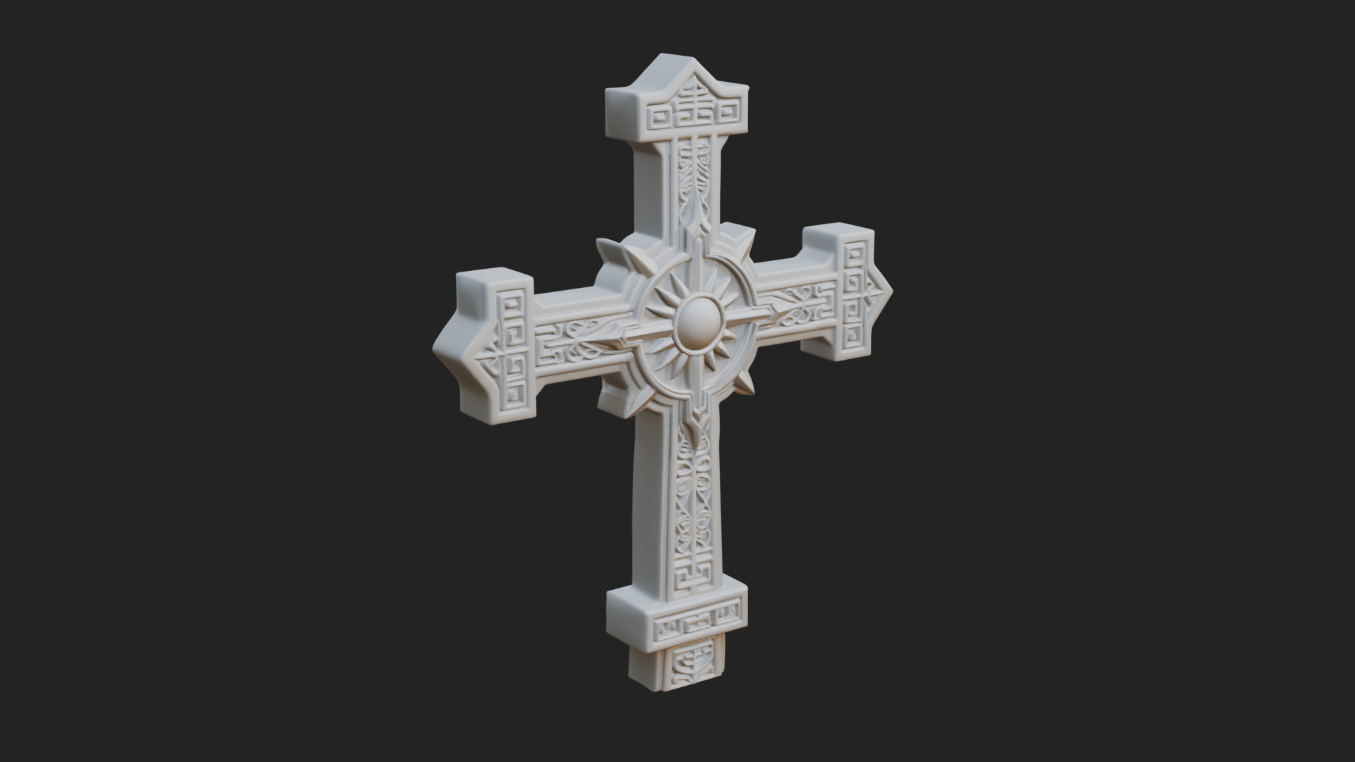 Carved Relief Wall Cross Design 196 3D Print Model 3D Model