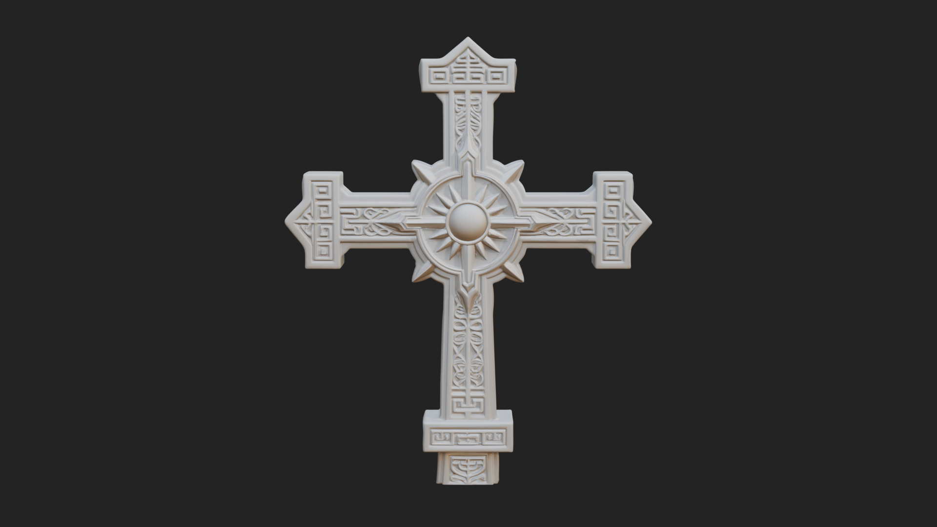Carved Relief Wall Cross Design 196 3D Print Model 3D Model
